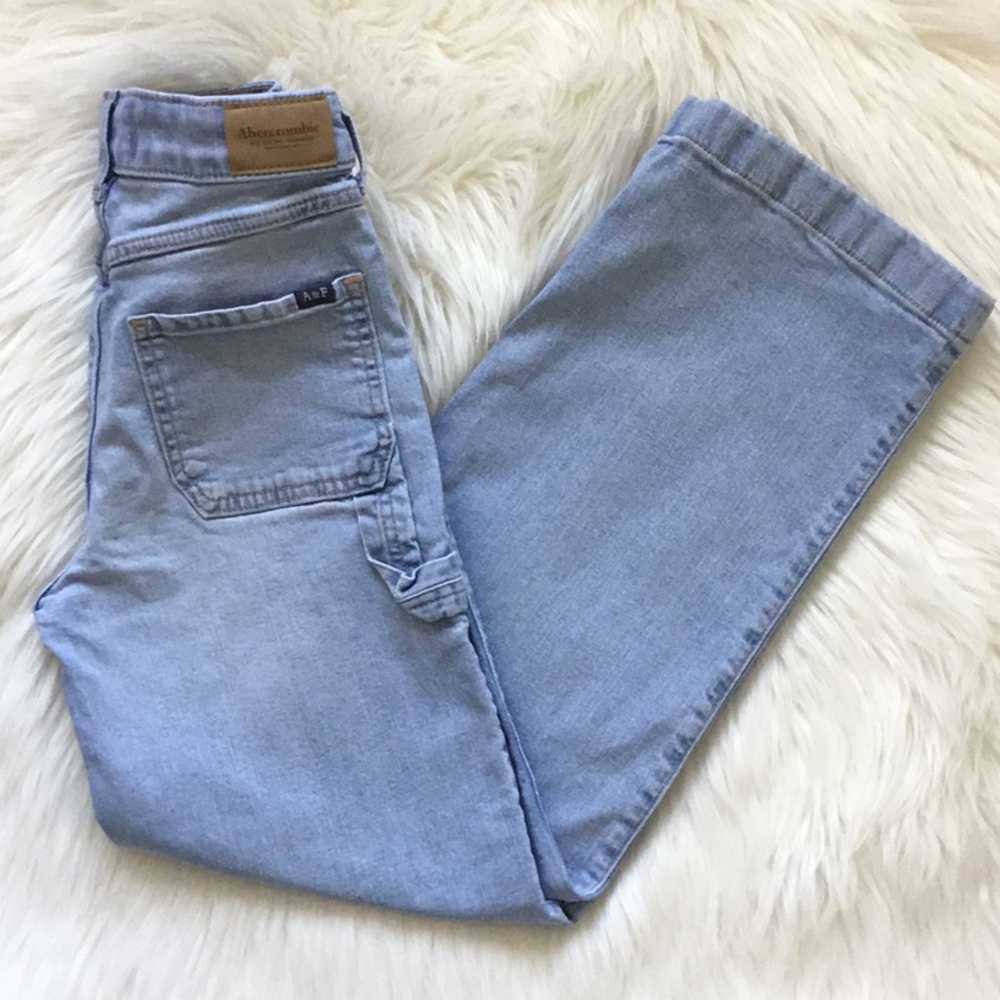 Abercrombie Kids High-Rise Wide Leg Cargo Jeans